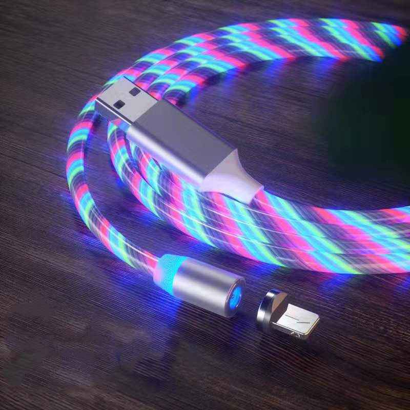 3-in-1 LED Magnetic Charging Cable — Streamer Light Effect