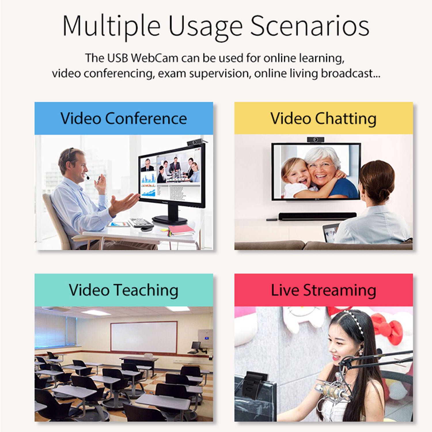 FHD 1080P Webcam with Microphone — USB Plug & Play for Streaming, Video Calls & Conferencing — Prime Trend Market