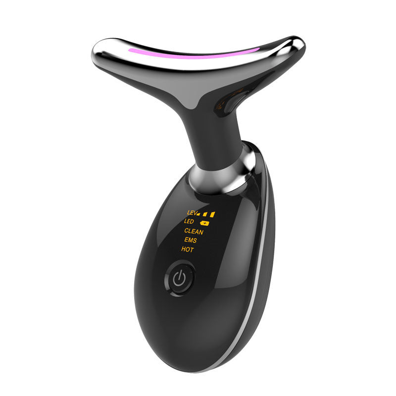 Luxury 7-Color LED EMS Face & Neck Beauty Massager — Negative Ion, Infrared, Ultrasonic Skin Rejuvenation — Eliza & Tuan