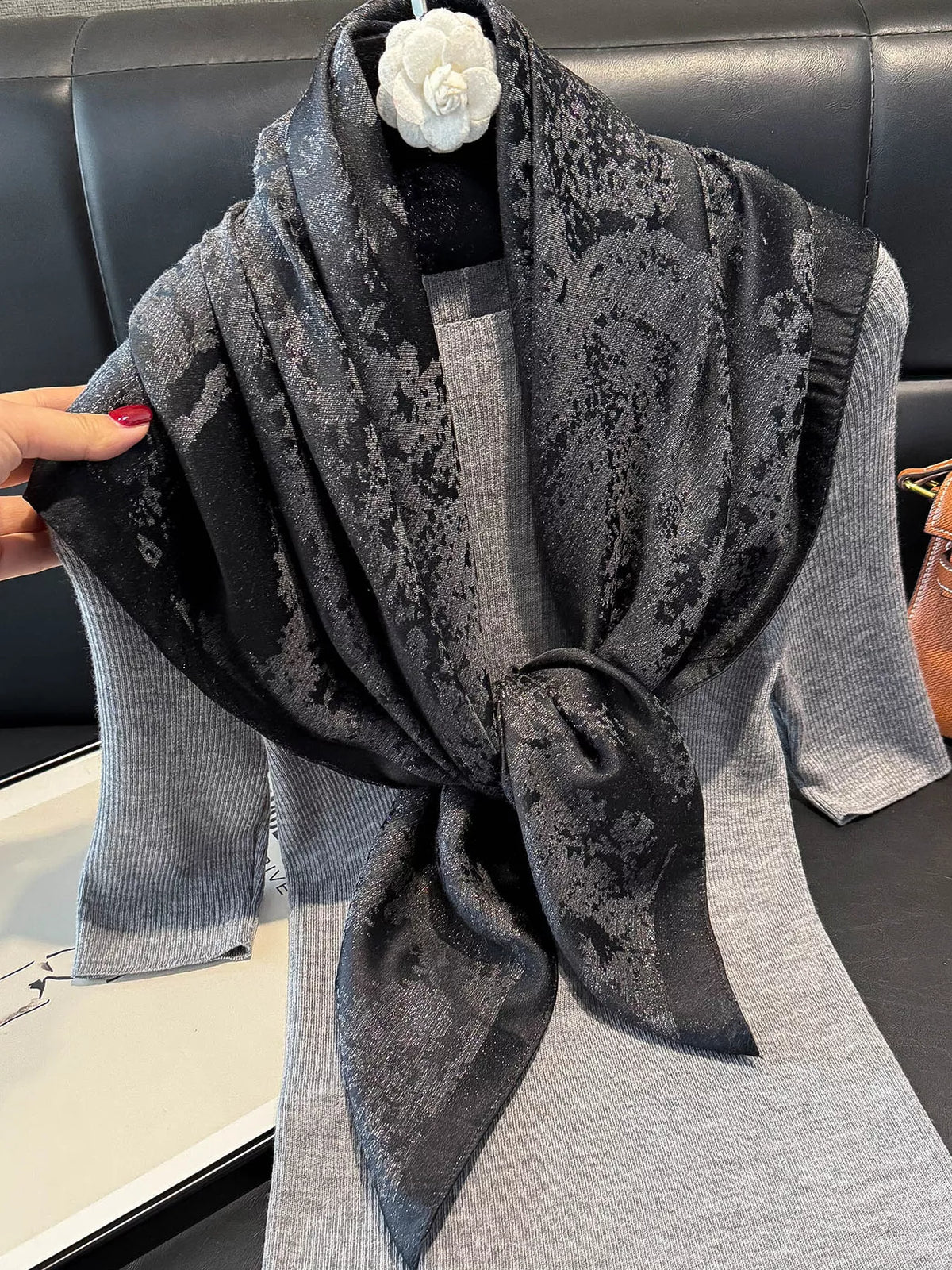 Lightweight Satin-Look Square Scarf