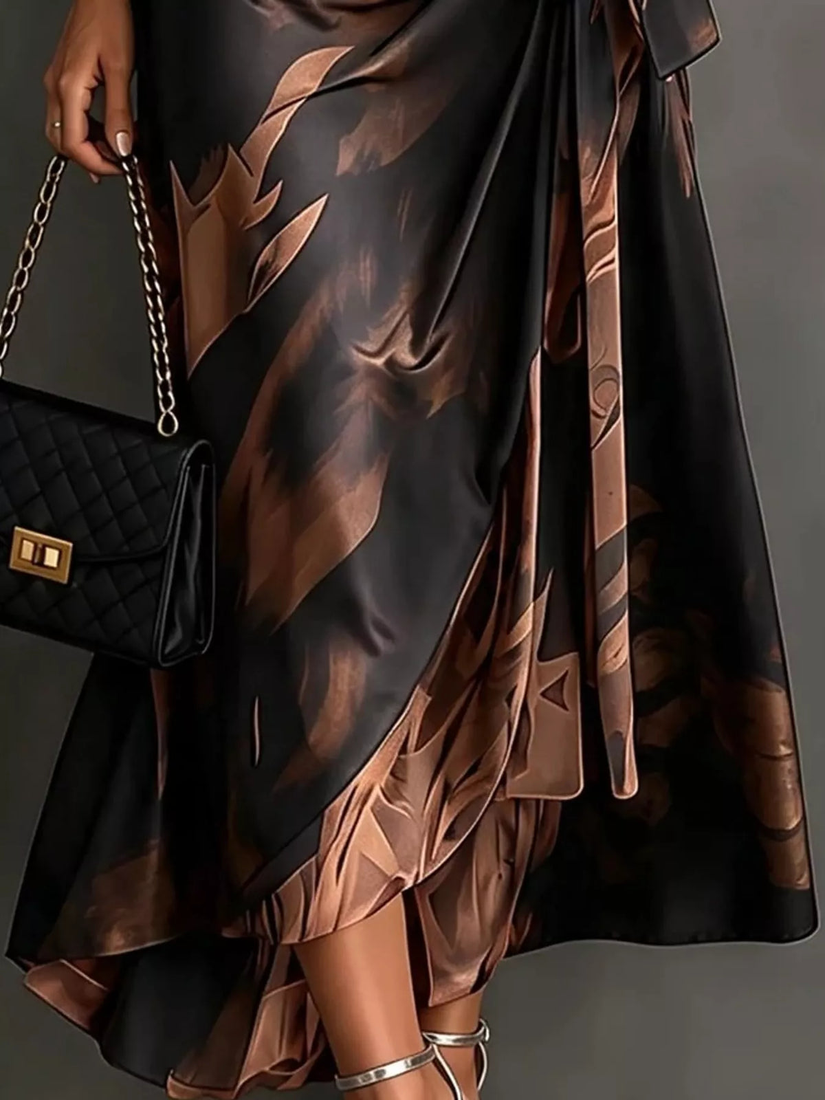Tie-Detail Surplice Dress