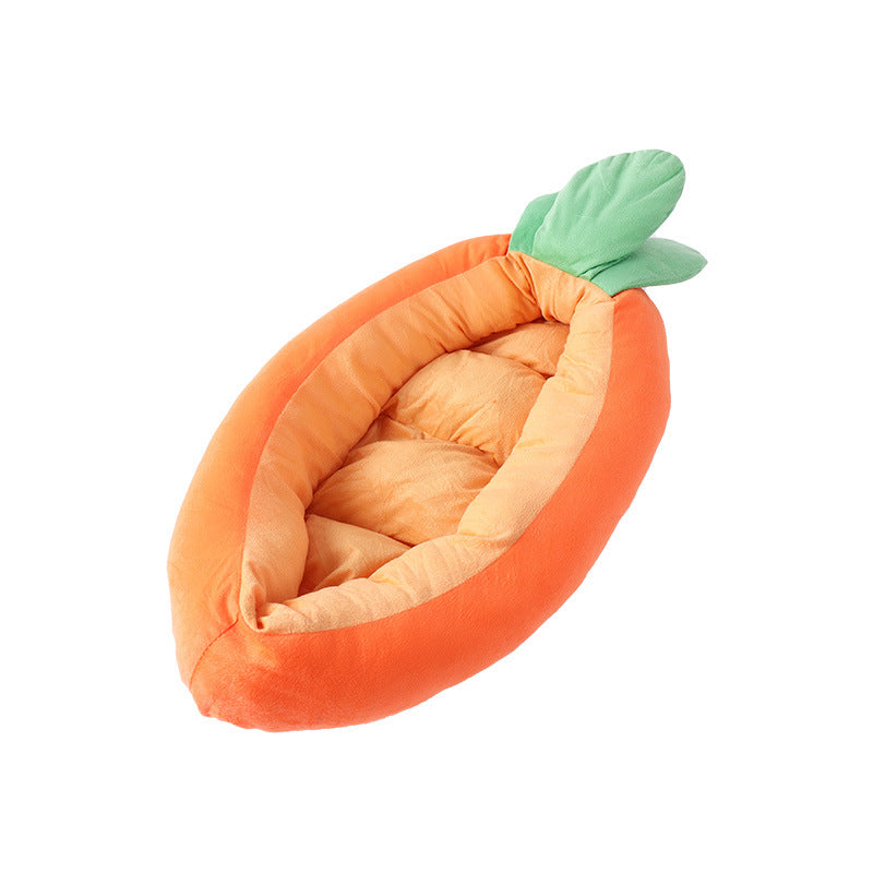Premium Carrot Cat Pet Bed — Novelty Soft Cloth Kennel, Cozy & Cute, 2 Sizes — Prime Trend Market