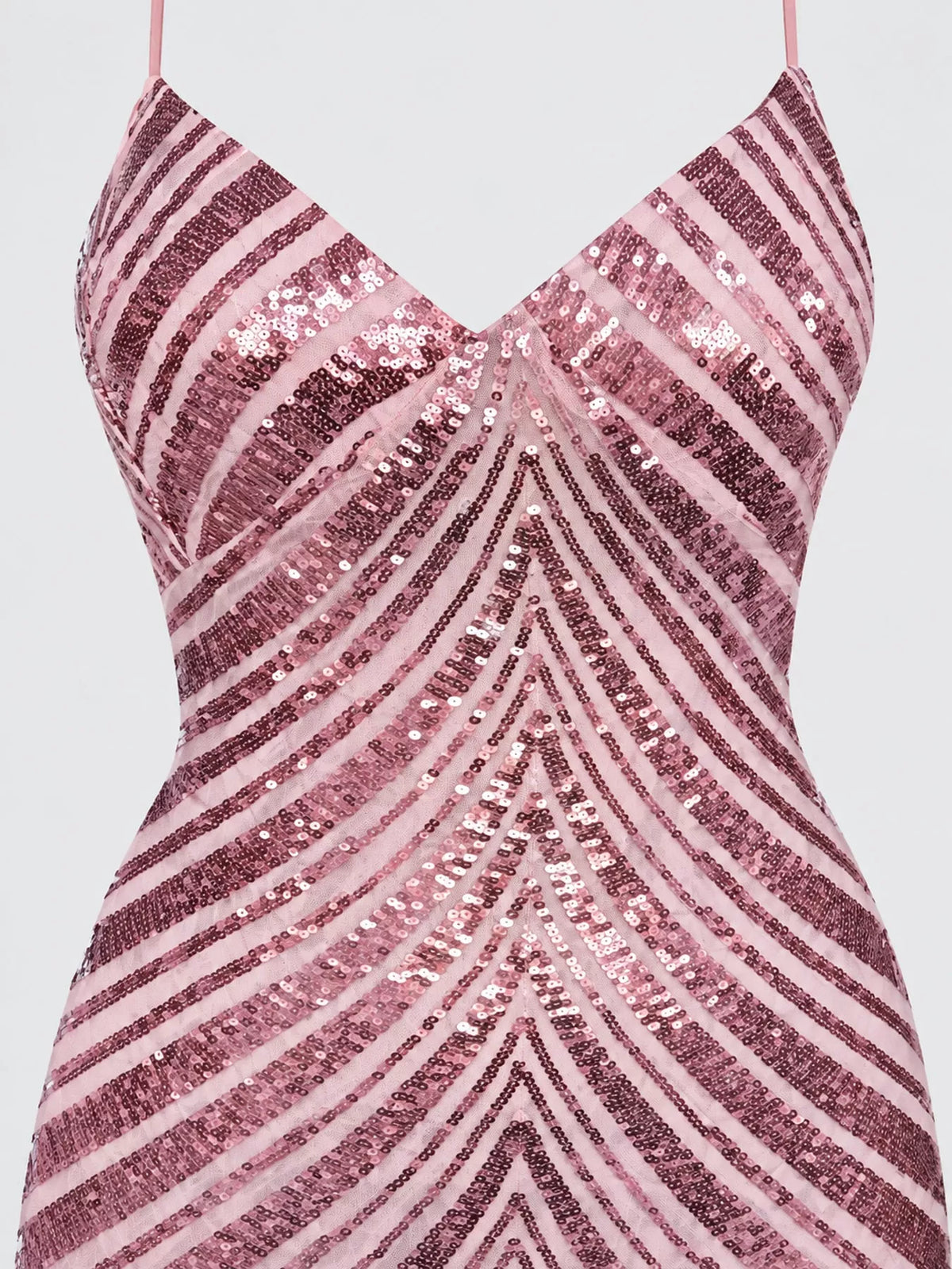 Sequin V-Neck Backless Bodycon Mini Cami Dress
