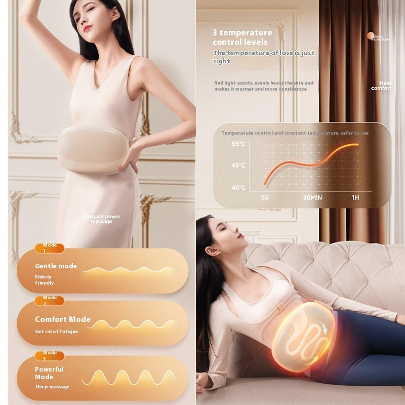 Luxury Electric Abdominal Massager — Hot Compress Stone Massage, Wireless Charging, Constant Temperature — Prime Trend Market