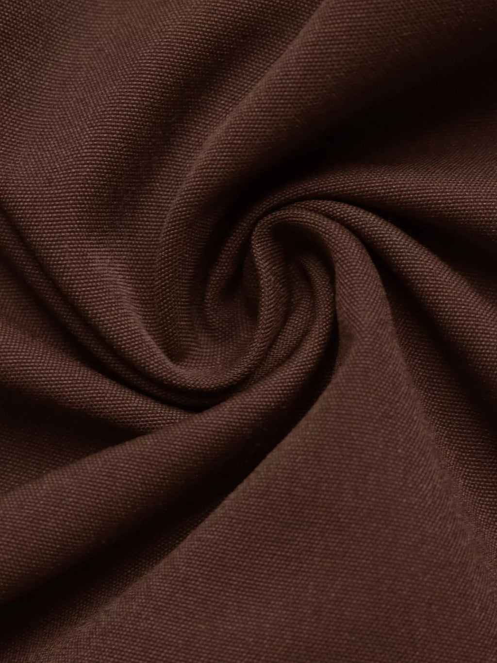 Coffee Brown Round-Neck Button-Front Long-Sleeve Midi Dress