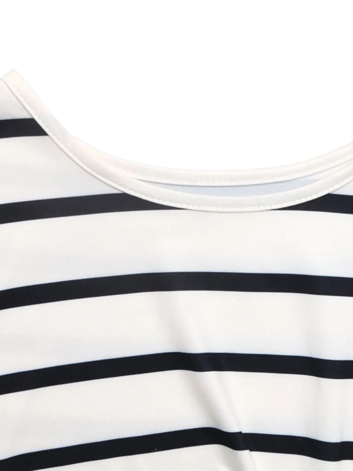 Striped Sleeveless Twist-Waist Slit Midi Dress