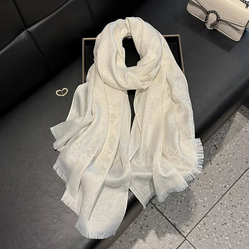 Pastel Raw-Hem Polyester Scarf