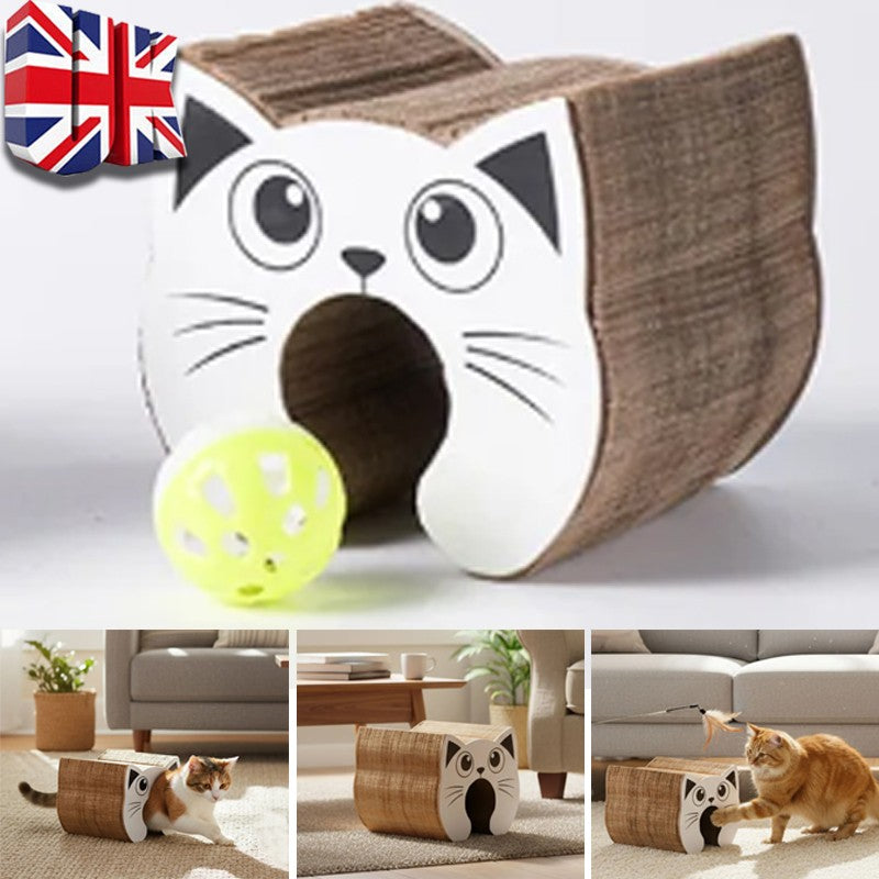 PawKurl Accordion Cat Scratcher Toy – 3-in-1 Honeycomb Scratcher, Bell Ball Track & Cat Bed — Prime Trend Market