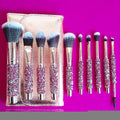 10-in-1 Diamond Inlaid Handmade Luxury Makeup Brush Set — Crystal Clear Edition — Prime Trend Market