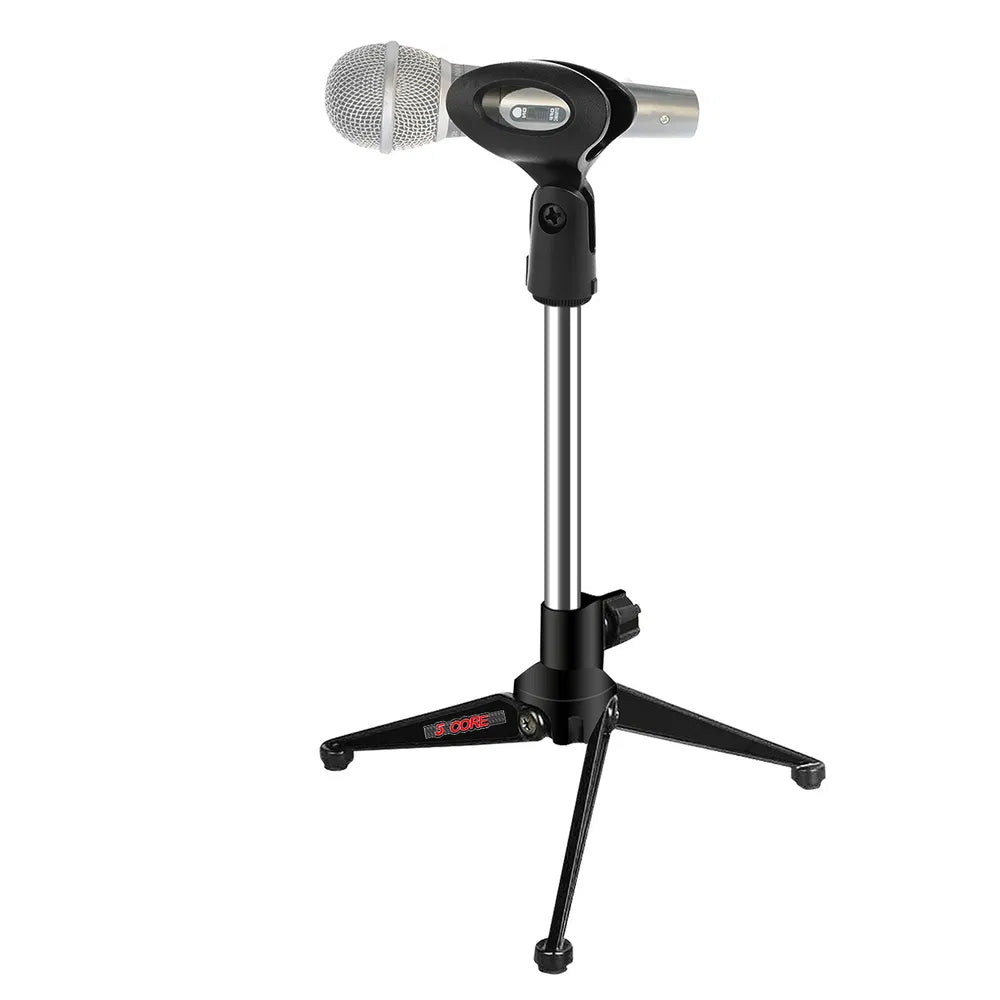 5Core Desktop Mic Stand — Heavy Duty Chrome Tripod Microphone Stand — Prime Trend Market