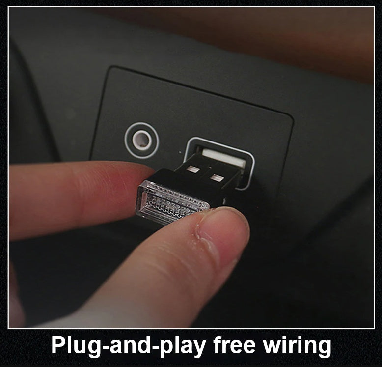 3Pcs Mini Blue LED USB Car Interior Atmosphere Light – Neon Ambient Glow — Prime Trend Market