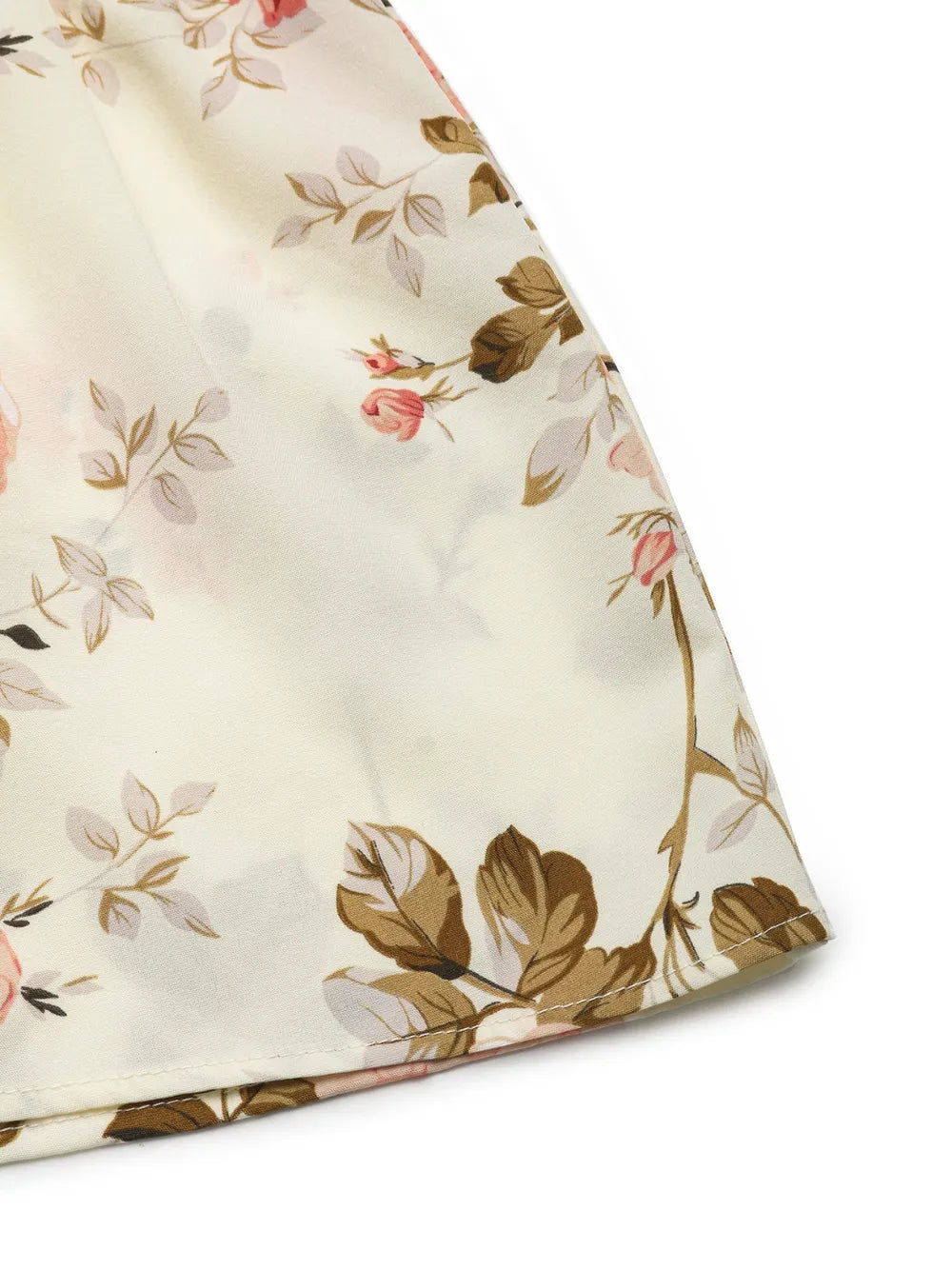 Floral V-Neck Ruffle-Hem Dress