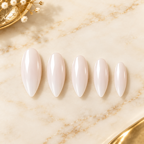 Aurora white press-on nails