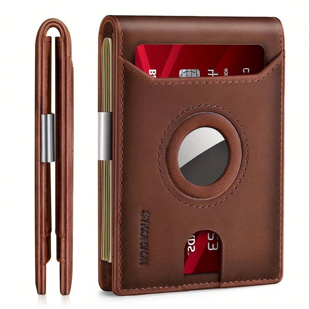 AirTag Wallet for Men – Slim Leather Bifold, RFID Blocking, Holds 11 Cards (AirTag Not Included) — Prime Trend Market