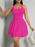Halter Neck A-Line Mini Dress | XS–XL