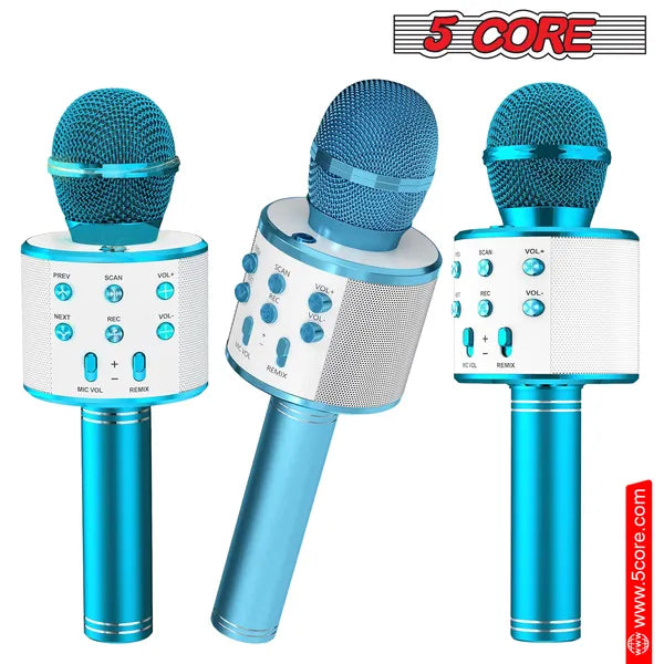Wireless Karaoke Microphone with Speaker | 3-in-1 Bluetooth Mic | Portable | Blue — Eliza & Tuan