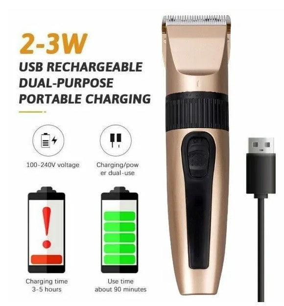 Professional Cordless Hair Clipper & Barber Cutting Kit | Ceramic Blade, USB Rechargeable, IPX7 Waterproof | Men's Grooming — Prime Trend Market