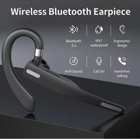 Wireless Bluetooth Earpiece | Single-Ear Headset | Noise Cancelling Dual Mic — Prime Trend Market