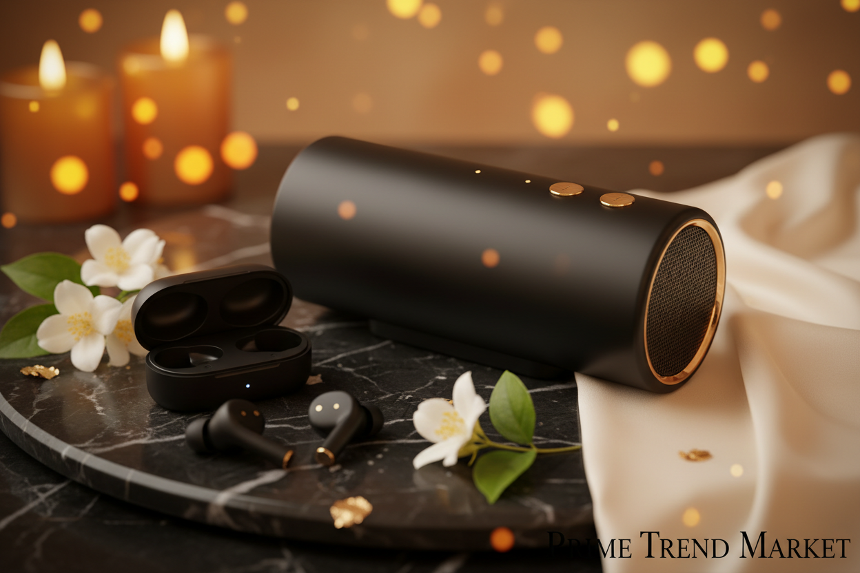 B20 Bluetooth Speaker & Headset Combo — 2-in-1 Portable Speaker with Earphones, BT 5.0 & 6H Playtime — Eliza & Tuan