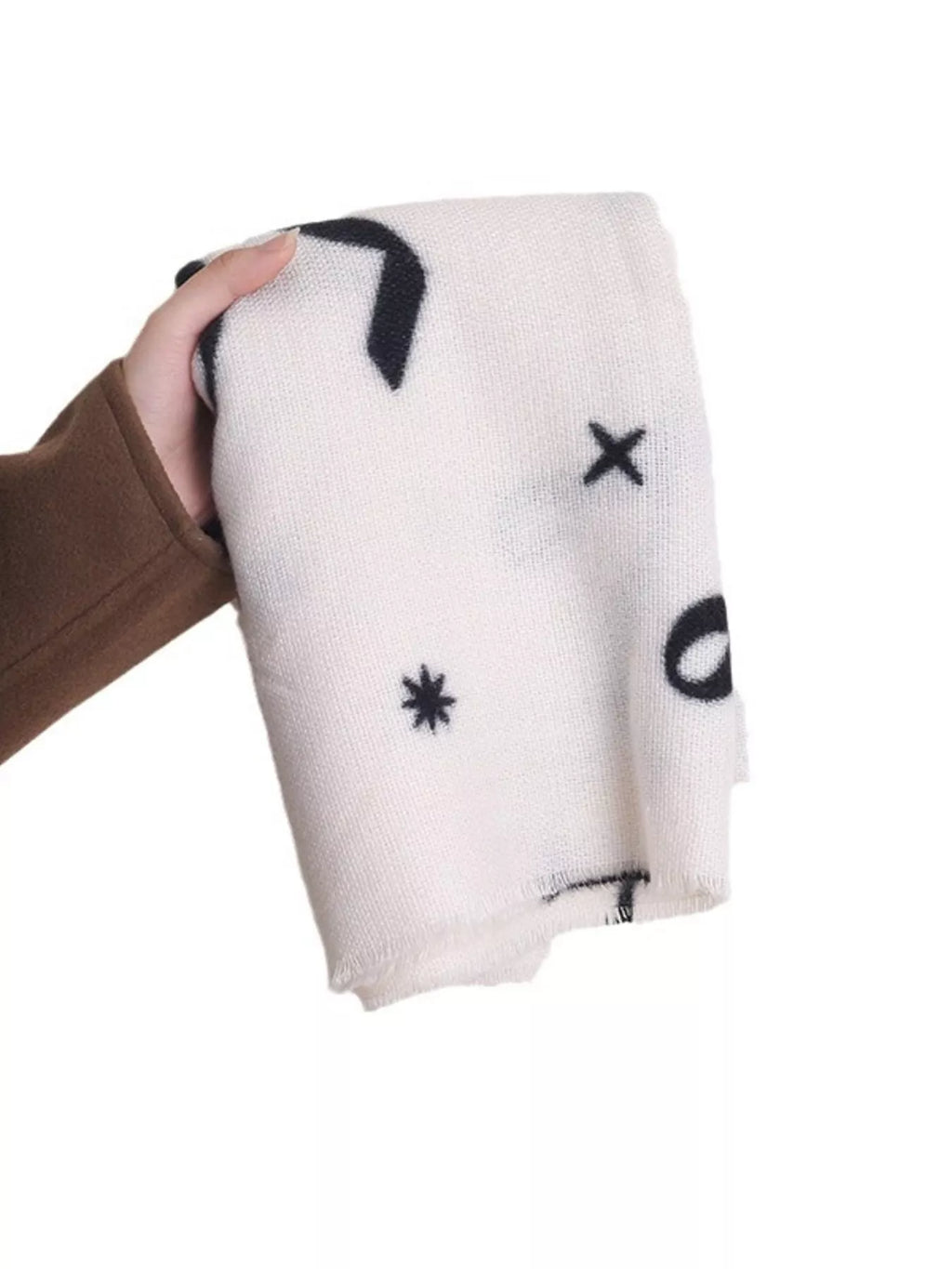 Bow-Print Lightweight Polyester Scarf