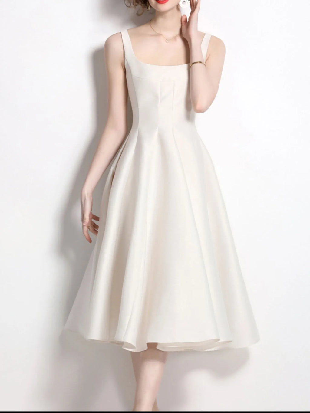 Sleeveless A-Line Midi Dress
