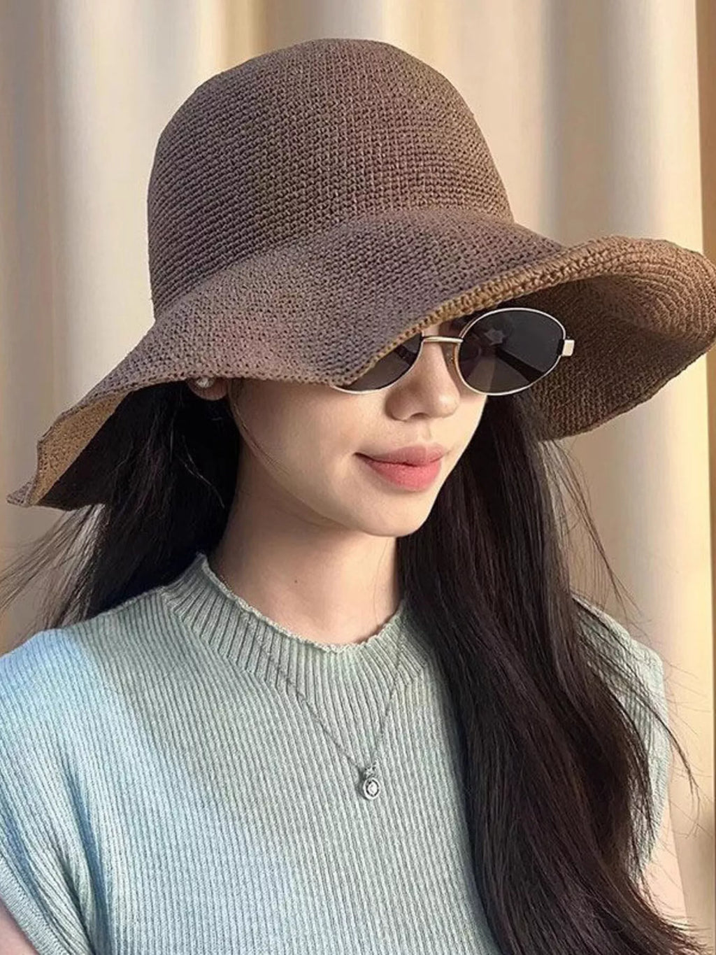 Wide Brim Cotton Sun Hat