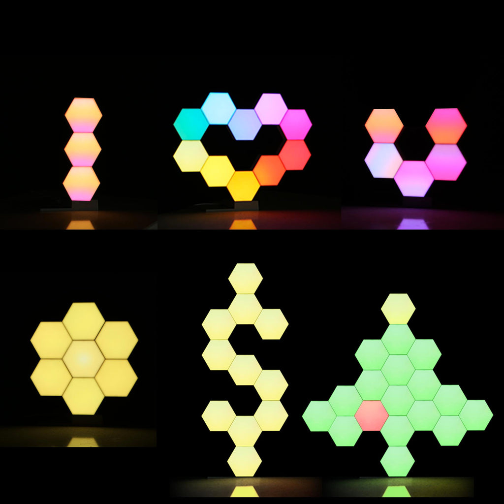 Hexagon LED Smart Light Panel | RGB App-Controlled | Touch Sensor | Modular Wall Light — Prime Trend Market
