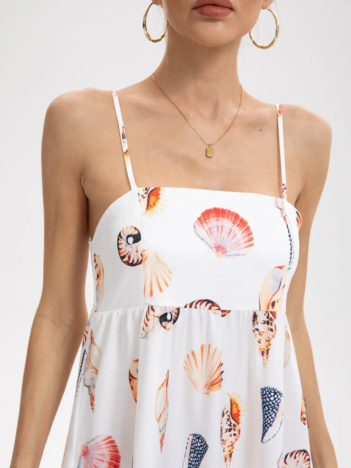 Printed Square-Neck Cami Maxi Dress