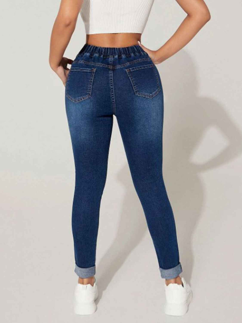 Drawstring-Waist Cropped Jeans