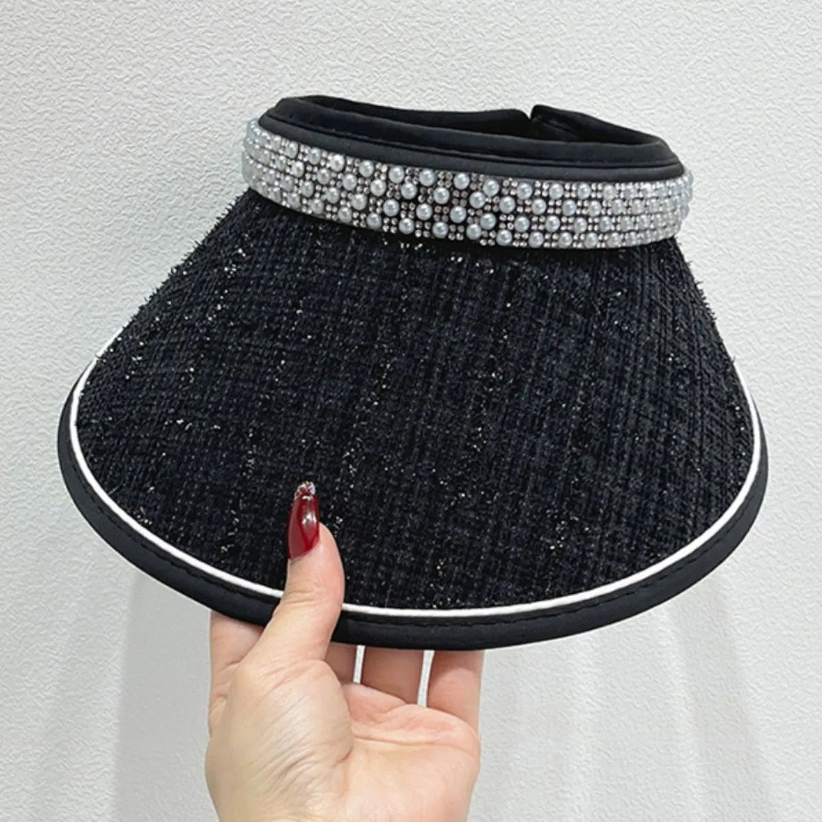 Pearl-Detail Sun Visor