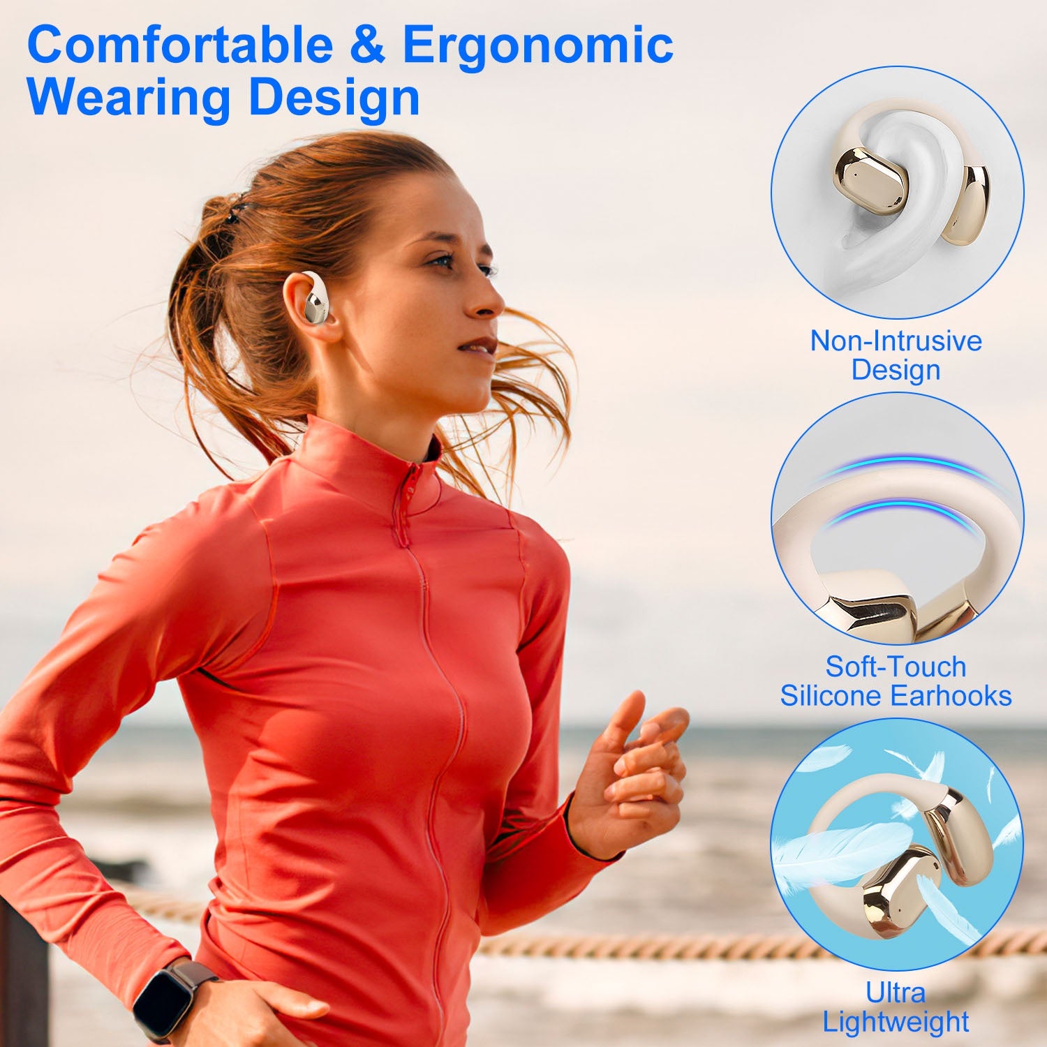 Open Ear Sport Earbuds | Bluetooth 5.4 Earhook | IPX5 Waterproof | 300Hr Standby | LED Case — Prime Trend Market