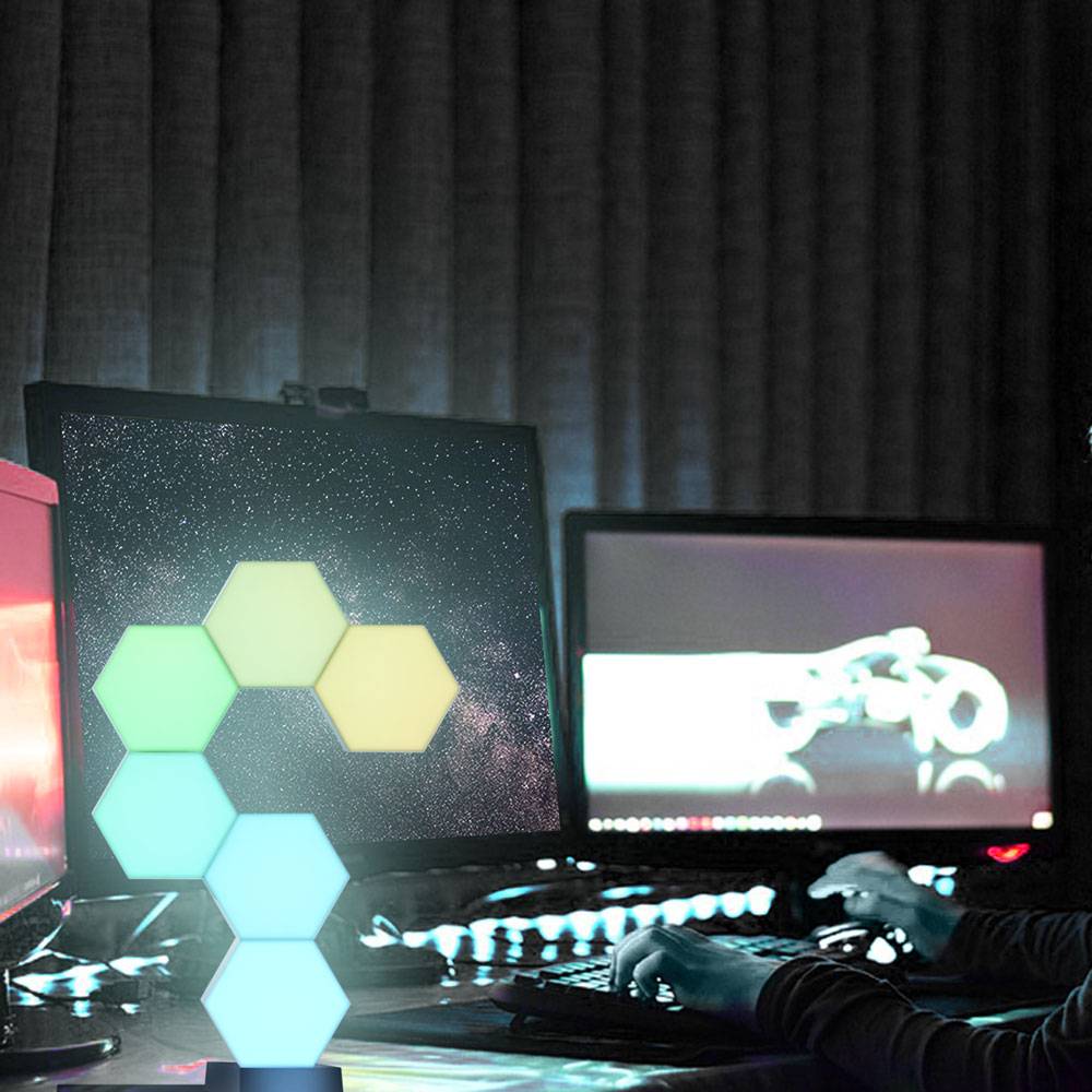 Hexagon LED Smart Light Panel | RGB App-Controlled | Touch Sensor | Modular Wall Light — Prime Trend Market
