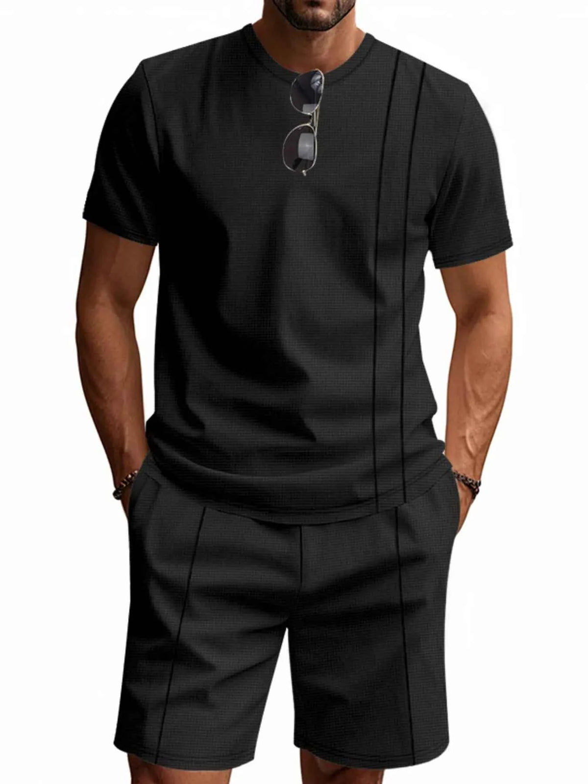 Men’s Striped Short-Sleeve T-Shirt & Shorts Set