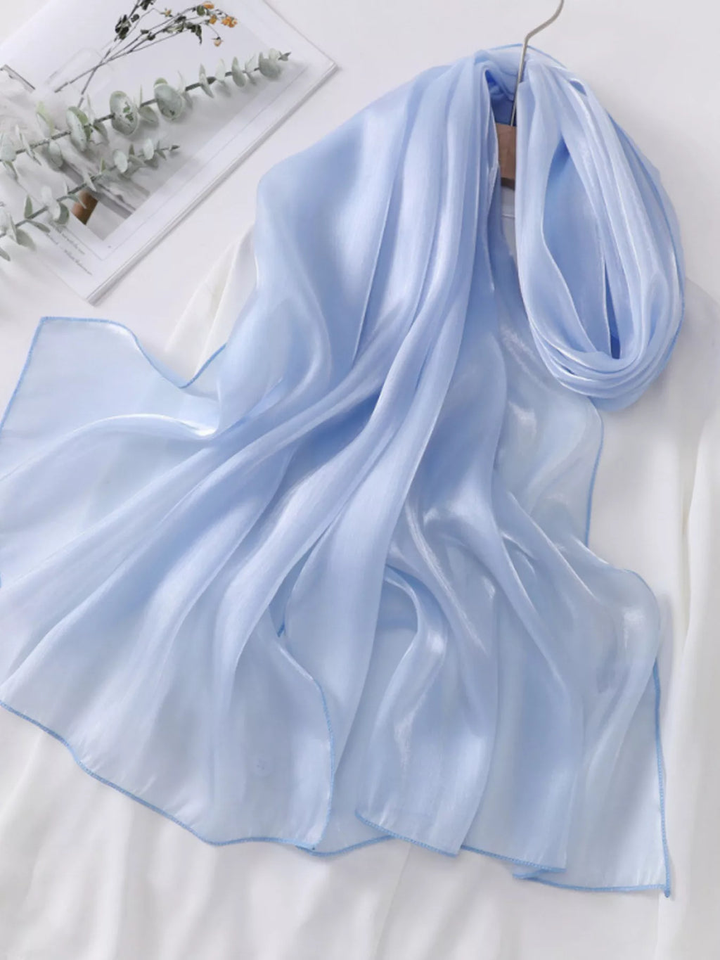 Solid-Color Polyester Organza Scarf