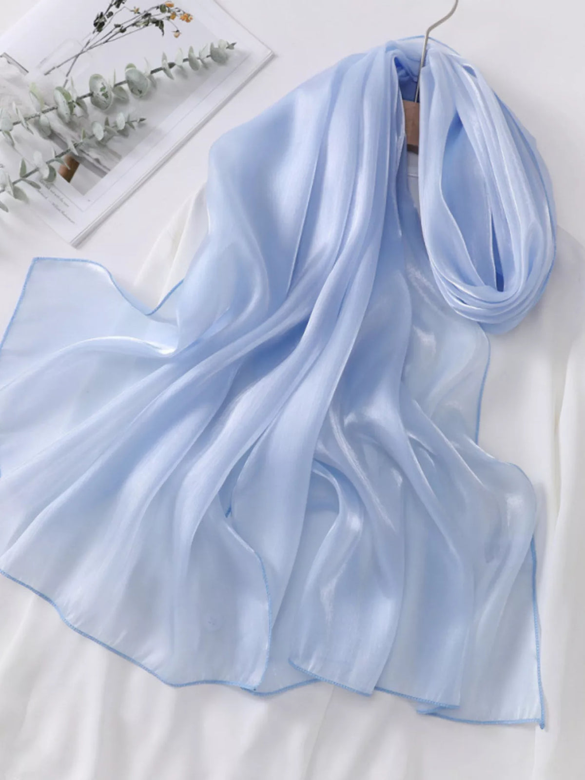Solid-Color Polyester Organza Scarf