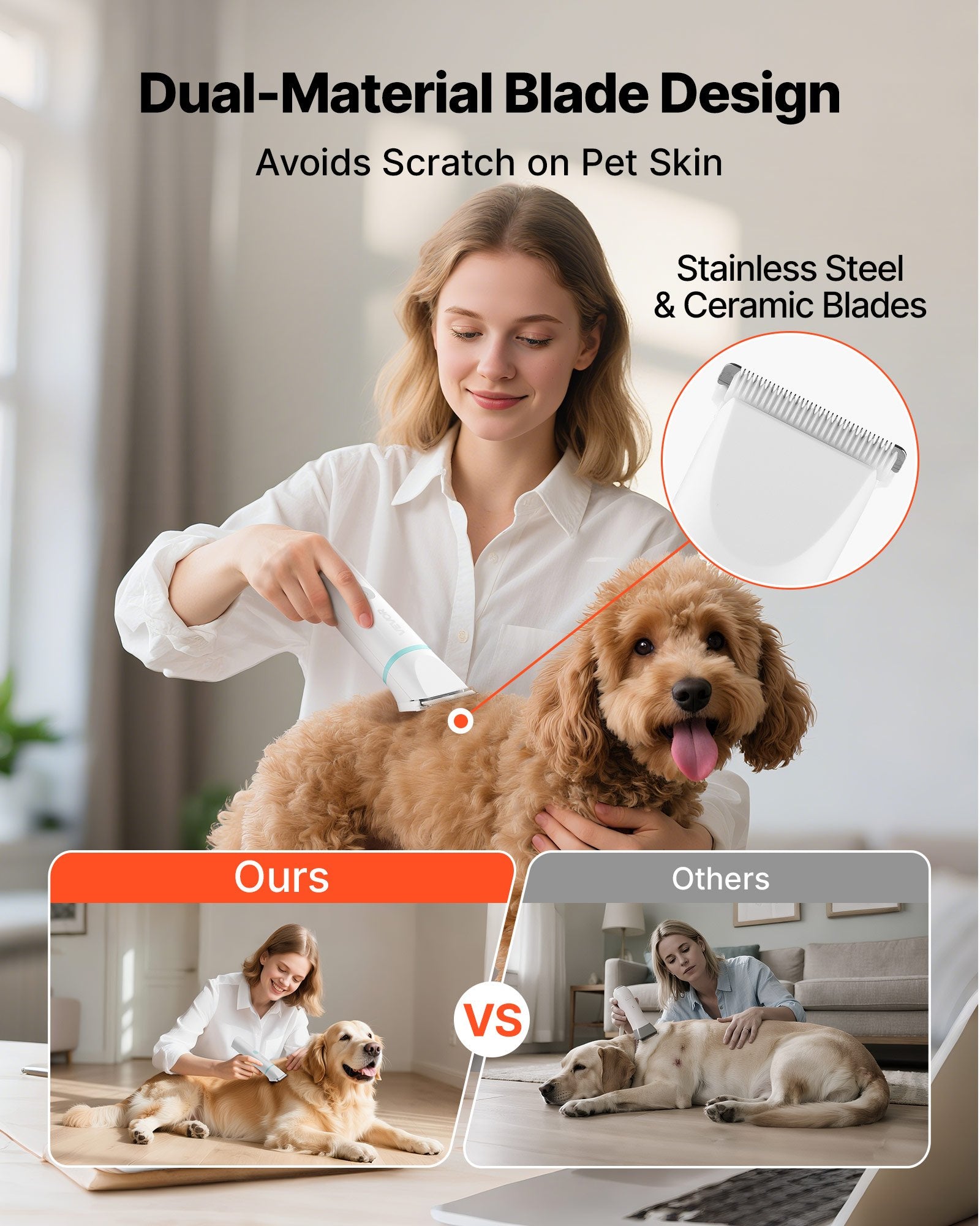 4-in-1 Dog Grooming Kit | Low Noise 7000 RPM Pet Clipper | 6 Combs, 4 Blades & Nail Grinder | IPX7 Waterproof | Dogs & Cats — Prime Trend Market