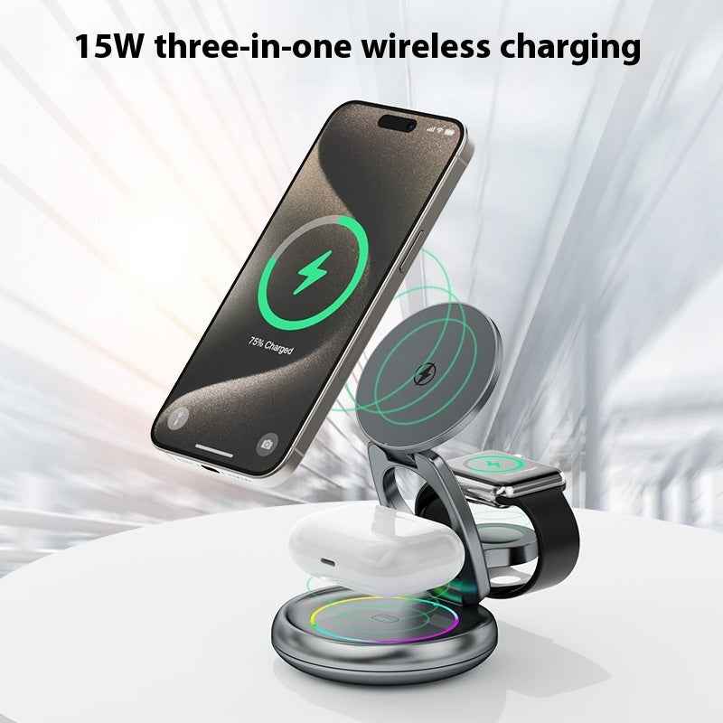 Metal 3-in-1 Wireless Rotatable Charger Bracket