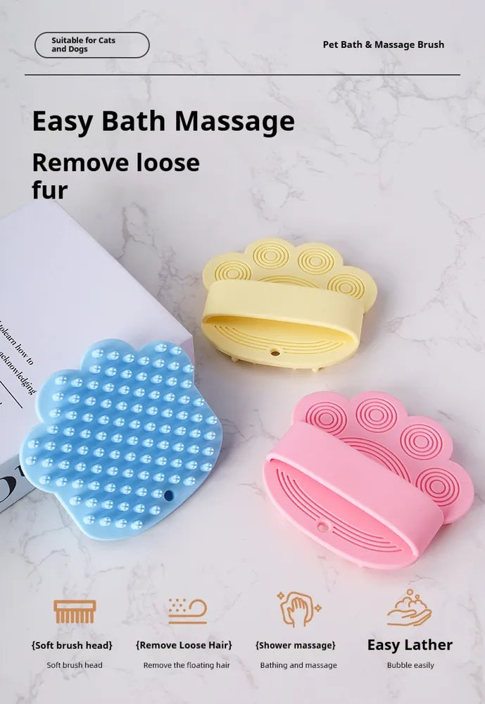 Pet Bath Massage Brush — Soothing Rubber Grooming Comb for Dogs & Cats — Prime Trend Market