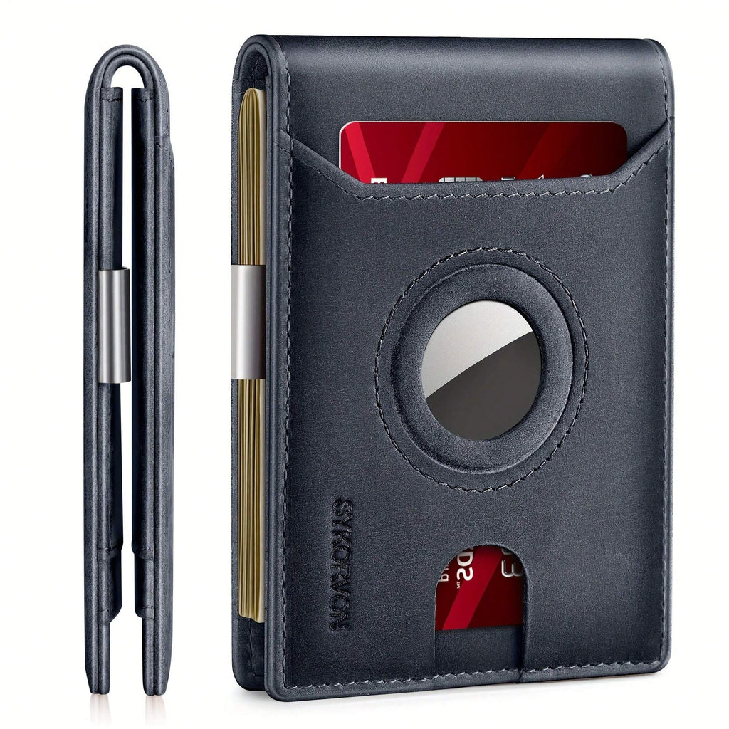 AirTag Wallet for Men – Slim Leather Bifold, RFID Blocking, Holds 11 Cards (AirTag Not Included) — Prime Trend Market