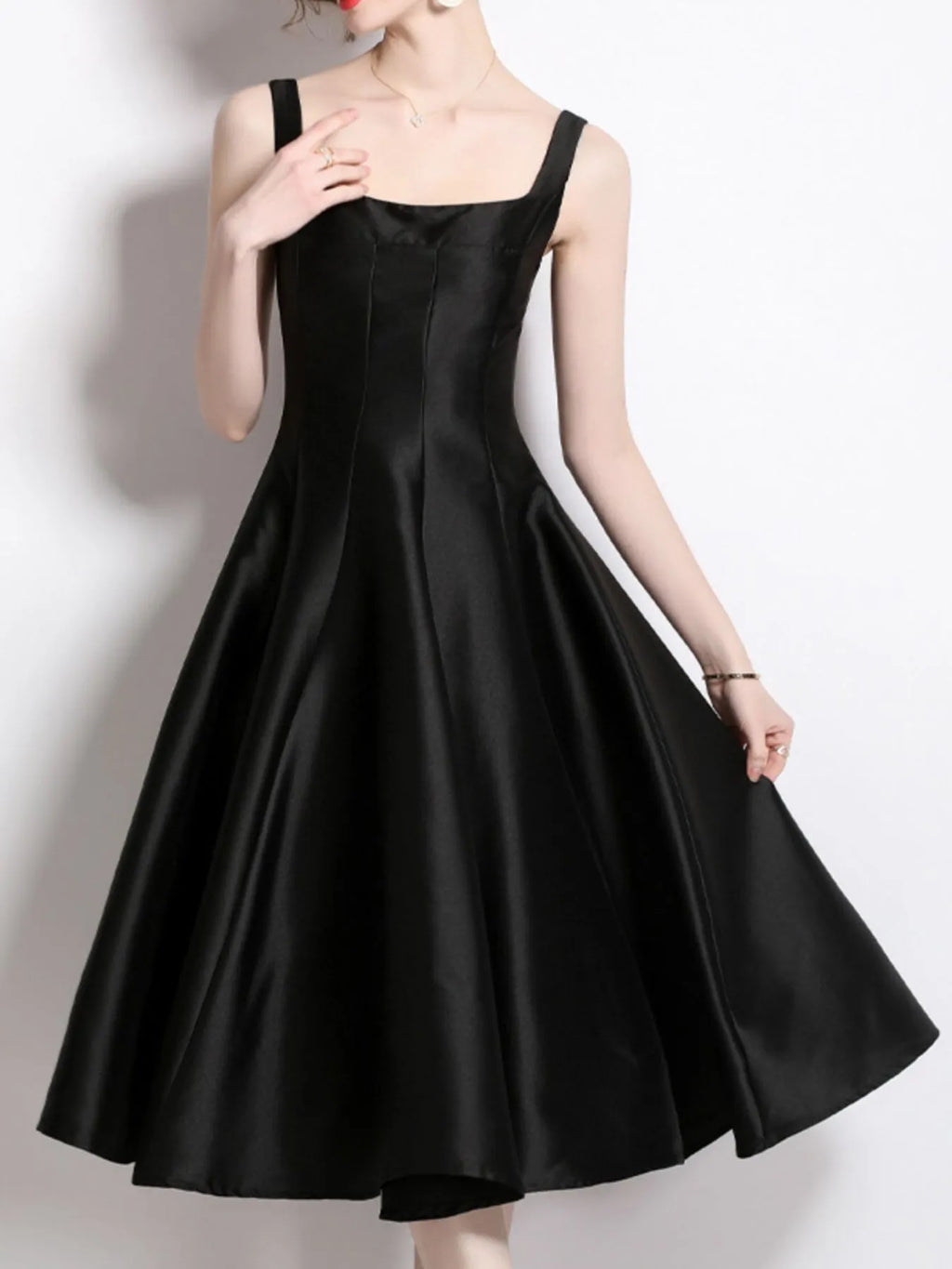 Sleeveless A-Line Midi Dress