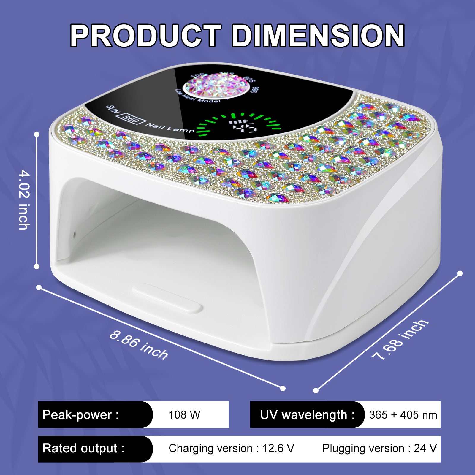 Cordless Rechargeable UV LED Nail Lamp | 4 Timers | Auto Sensor | LCD Display | Gel Polish Dryer — Prime Trend Market