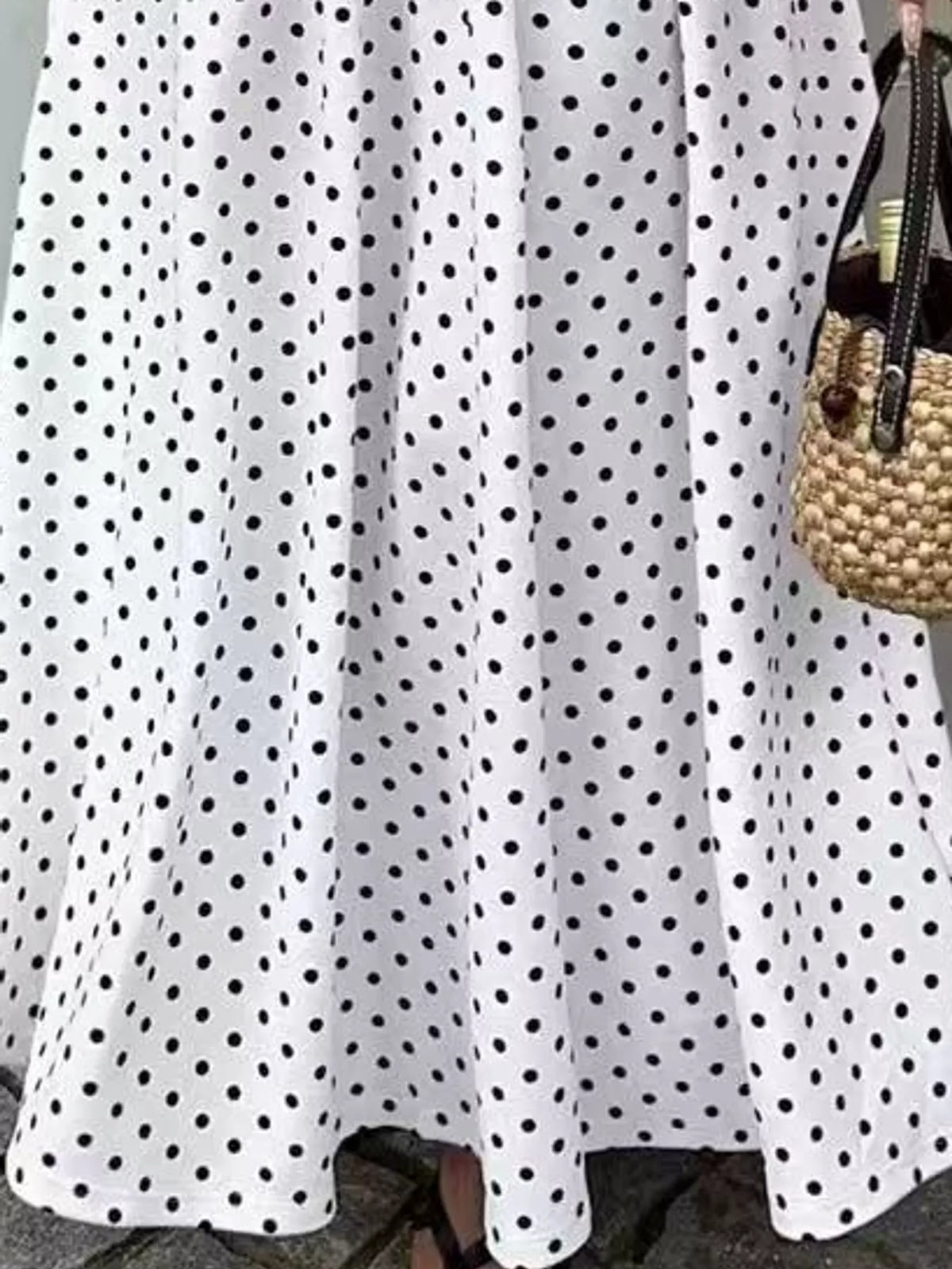 Strapless Polka-Dot Ruched Maxi Dress, S–2XL