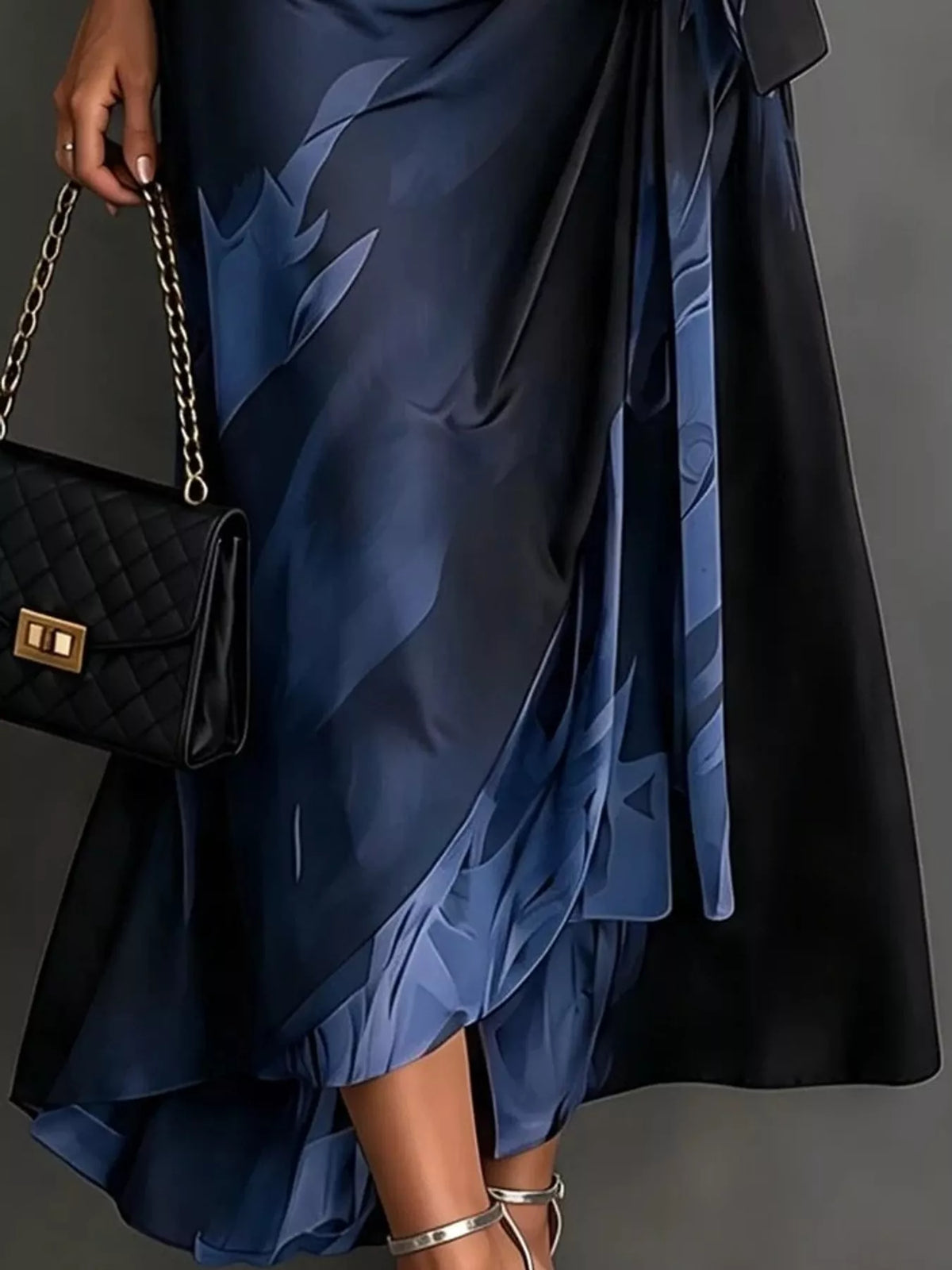 Tie-Detail Surplice Dress