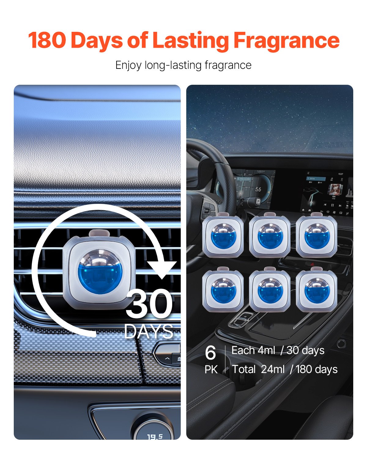 Car Air Freshener 6-Pack | New Car Scent Vent Clips | Long Lasting 4ml Each | Premium Fragrance — Prime Trend Market