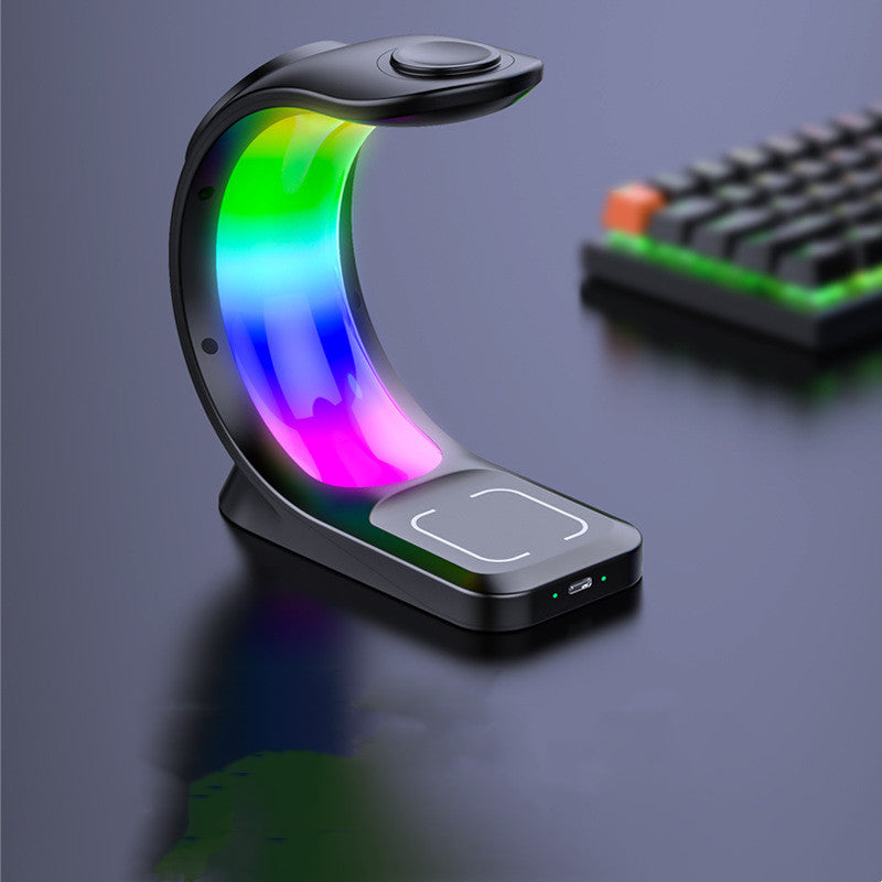 4-in-1 RGB Magnetic Wireless Charging Station | Fast Charge Phone, Watch & Earbuds with Atmosphere Light — Prime Trend Market