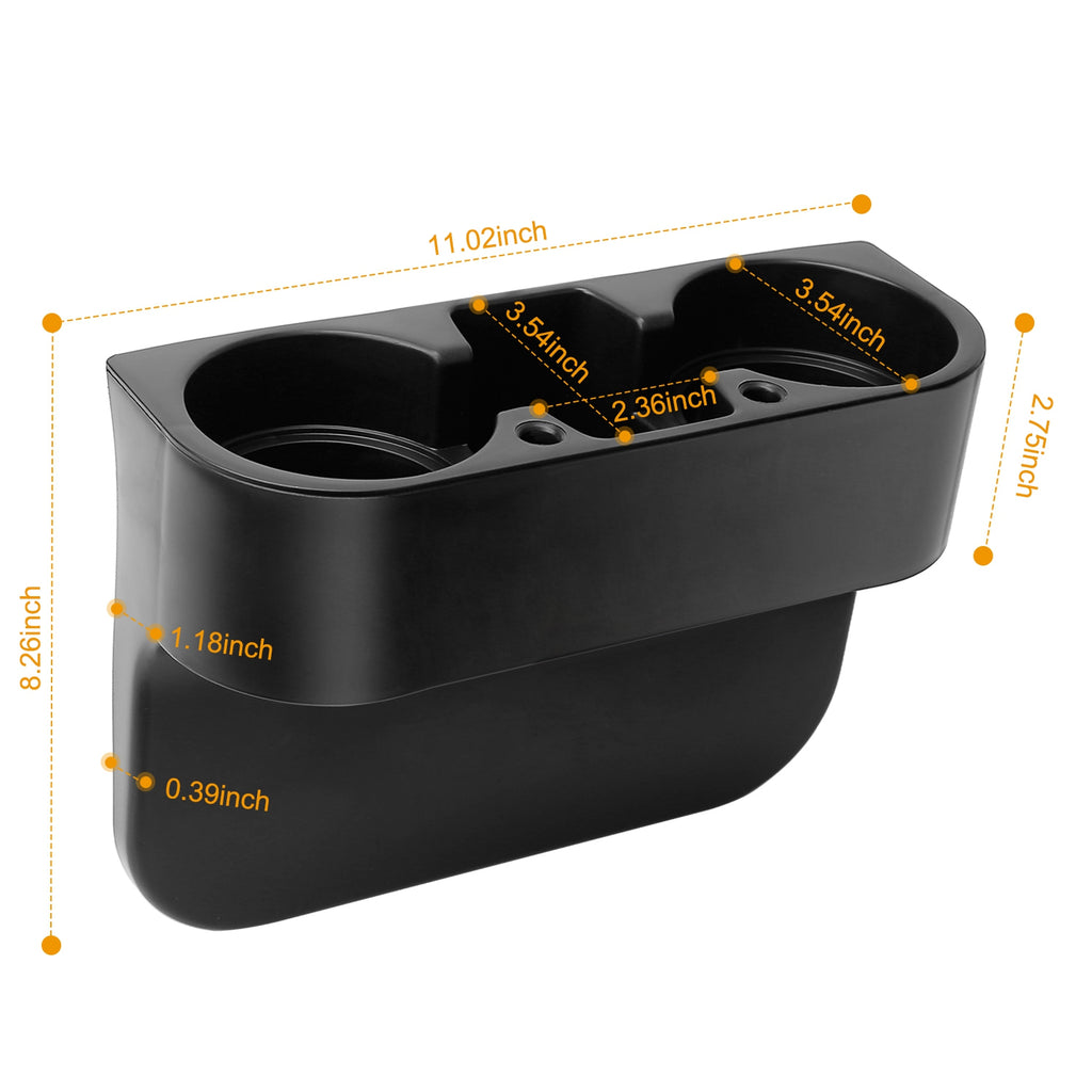 Car Seat Gap Wedge Organizer – Dual Cup Holder, Phone & Storage Pocket for Console Side — Prime Trend Market