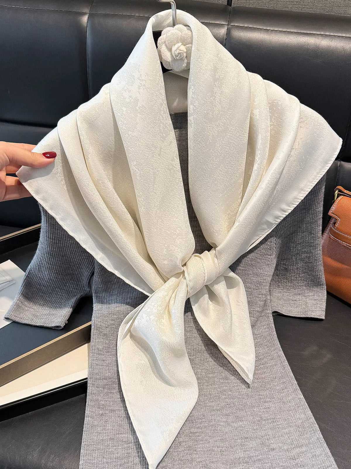 Lightweight Satin-Look Square Scarf