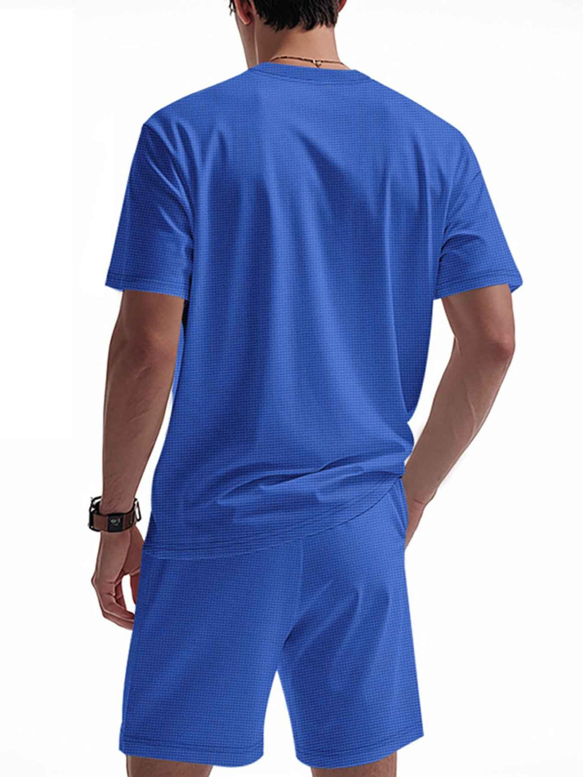 Men’s Lace-Up Short-Sleeve Top & Shorts Set