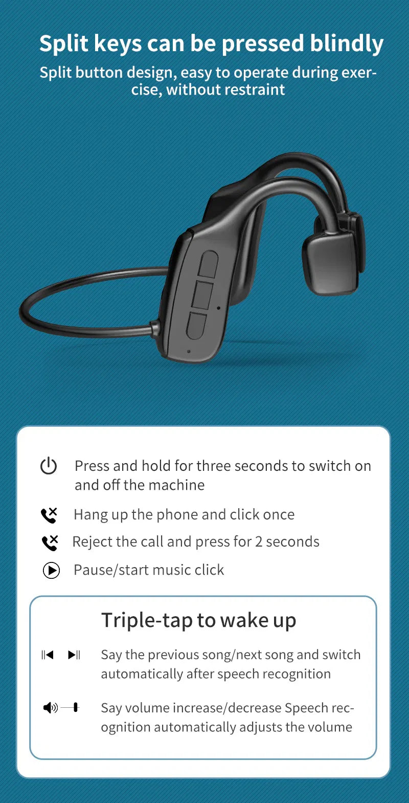 Bone Conduction Headphones | Bluetooth 5.1 Open-Ear Wireless Sport Headset — Prime Trend Market