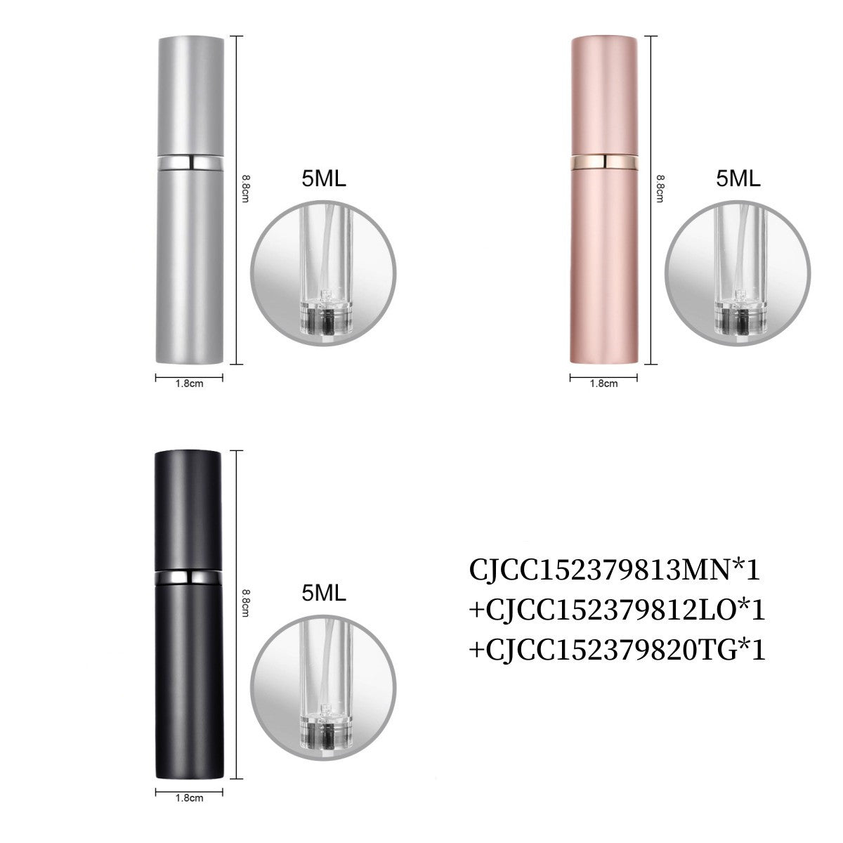 Luxury Travel Perfume Atomizer Spray Bottle — Refillable Aluminum Mist Sprayer | 5ML, 9ML & 3-Pack Set — Prime Trend Market